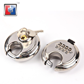 304 metal short shackle stainless steel cabinet padlock locks 4 digit number password  stainless steel Disc lock with key